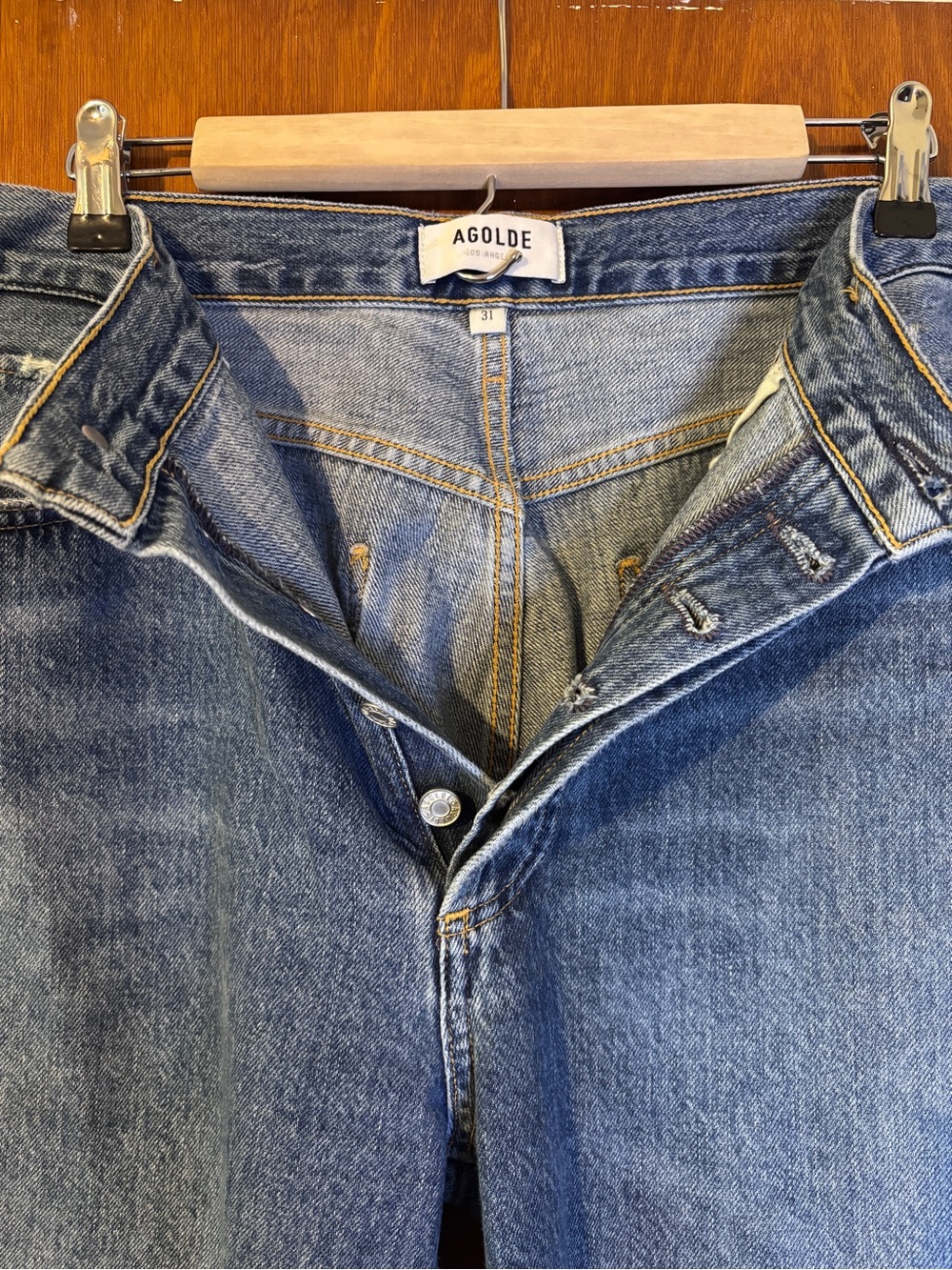 Agolde Riley High Rise Straight Crop Jeans size 31 - Picture 5 of 9